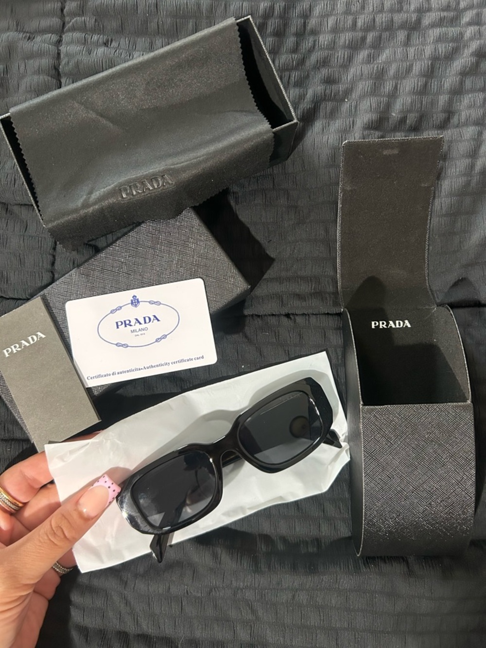 Prada Black Geometric Women's Sunglasses